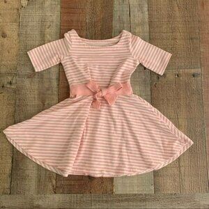 Hope And Henry Pink And White Striped Swing Dress 12-18M